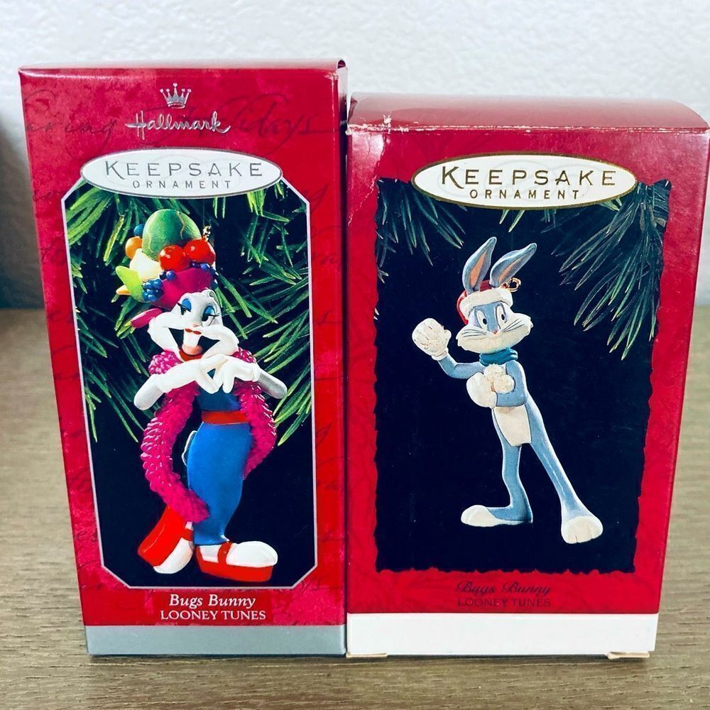 Hallmark Bugs Bunny Looney Tunes Vintage Christmas Ornaments Set